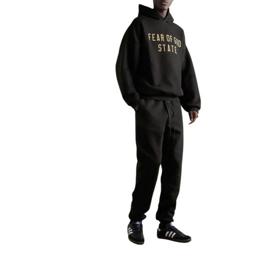 FEAR OF GOD ESSENTIALS BLACK STATE HOODIE