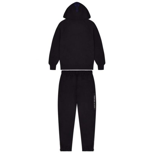 TRAPSTAR CHENILLE DECODED 20 HOODED TRACKSUIT BLACK BLUE