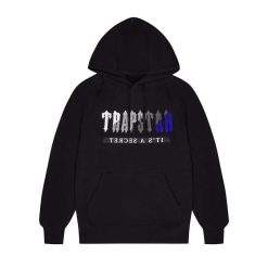TRAPSTAR CHENILLE DECODED 20 HOODED TRACKSUIT BLACK BLUE