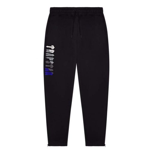 TRAPSTAR CHENILLE DECODED 20 HOODED TRACKSUIT BLACK BLUE