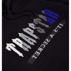 TRAPSTAR CHENILLE DECODED 20 HOODED TRACKSUIT BLACK BLUE