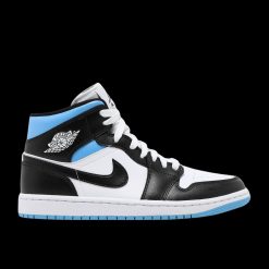 AIR JORDAN 1 MID BLACK UNIVERSITY BLUE