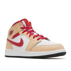 AIR JORDAN 1 MID LIGHT CURRY CARDINAL