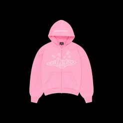 BROKEN PLANET CANDY PINK ZIP UP HOODIE