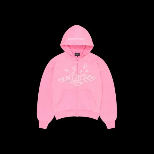 BROKEN PLANET CANDY PINK ZIP UP HOODIE