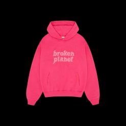 BROKEN PLANET FUCHSIA PINK MONOCHROME HOODIE