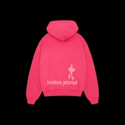 BROKEN PLANET FUCHSIA PINK MONOCHROME HOODIE