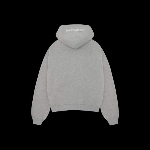 BROKEN PLANET HEATHER GREY ZIP UP HOODIE