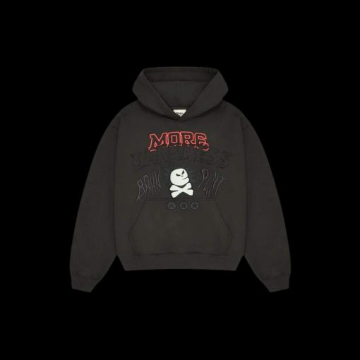 BROKEN PLANET MORE DARKNESS SOOT BLACK HOODIE