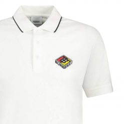 Burberry Graphic Logo Print Polo White