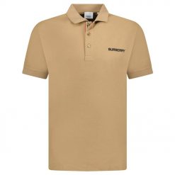 Burberry Hartford Embroidery Logo Check Polo Beige