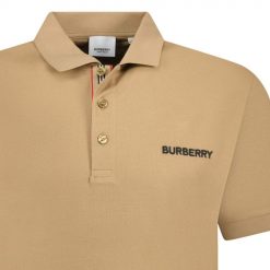 Burberry Hartford Embroidery Logo Check Polo Beige