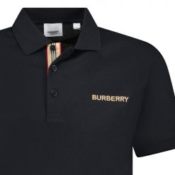 Burberry Hartford Embroidery Logo Check Polo Black