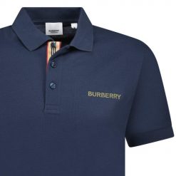 Burberry Hartford Embroidery Logo Check Polo Navy