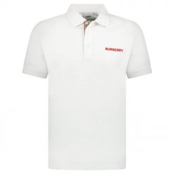 Burberry Hartford Embroidery Logo Check Polo White