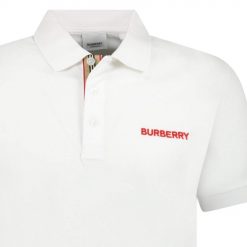 Burberry Hartford Embroidery Logo Check Polo White