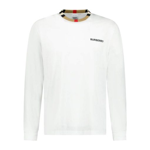 Burberry Jayson Check Long Sleeve TShirt White