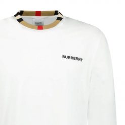 Burberry Jayson Check Long Sleeve TShirt White