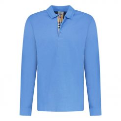 Burberry Long Sleeve Eddie Check Polo Blue