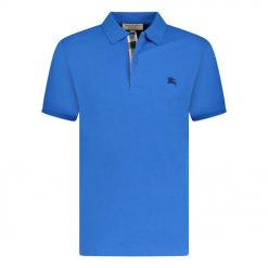 Burberry Oxford Logo Embroidered Polo Blue