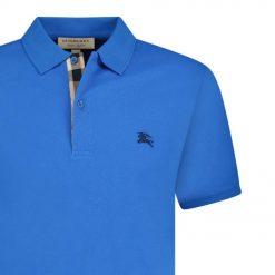 Burberry Oxford Logo Embroidered Polo Blue