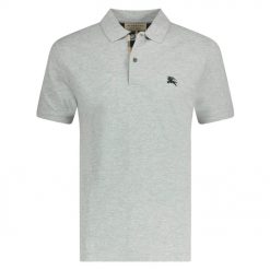 Burberry Oxford Logo Embroidered Polo Grey