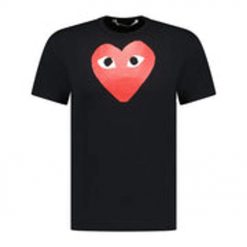 Comme Des Garcons Big Red Heart Print TShirt Black