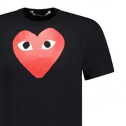 Comme Des Garcons Big Red Heart Print TShirt Black