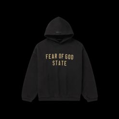 FEAR OF GOD ESSENTIALS BLACK STATE HOODIE