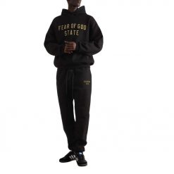 FEAR OF GOD ESSENTIALS BLACK STATE SWEATPANTS