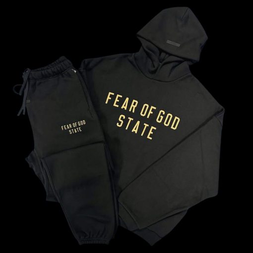 FEAR OF GOD ESSENTIALS BLACK STATE TRACKSUIT