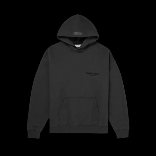 FEAR OF GOD ESSENTIALS BLACK STRETCH LIMO HOODIE SS22