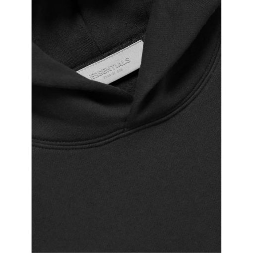 FEAR OF GOD ESSENTIALS BLACK STRETCH LIMO HOODIE SS22