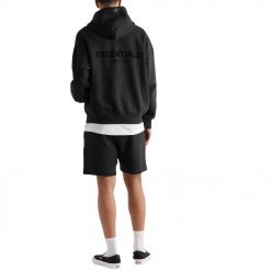 FEAR OF GOD ESSENTIALS BLACK STRETCH LIMO HOODIE SS22