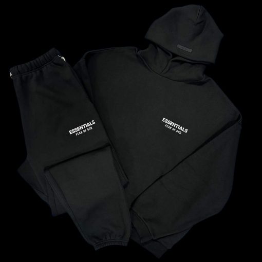 FEAR OF GOD ESSENTIALS BLACK TRACKSUIT FW24