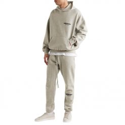 FEAR OF GOD ESSENTIALS DARK HEATHER OATMEAL HOODIE SS22