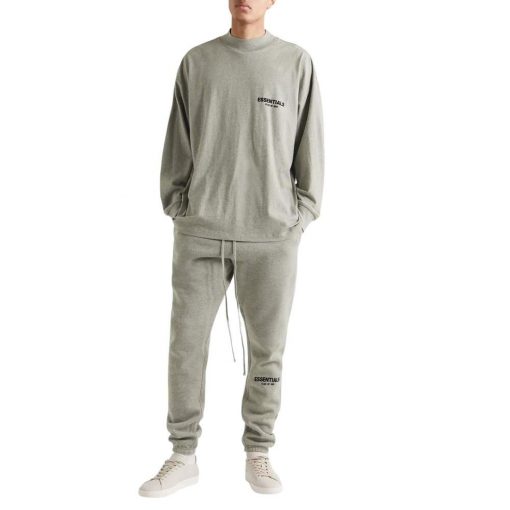 FEAR OF GOD ESSENTIALS DARK HEATHER OATMEAL SWEATPANTS SS22