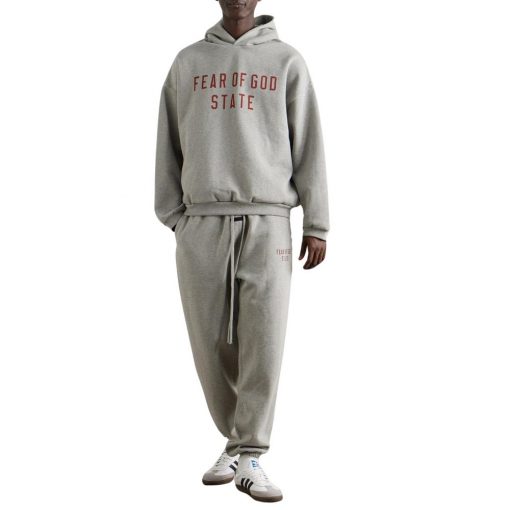 FEAR OF GOD ESSENTIALS DARK HEATHER STATE HOODIE