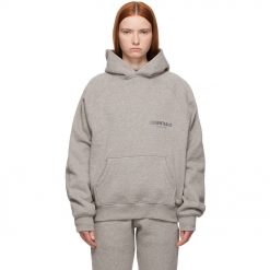 FEAR OF GOD ESSENTIALS HEATHER OATMEAL CORE COLLECTION HOODIE