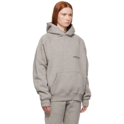 FEAR OF GOD ESSENTIALS HEATHER OATMEAL CORE COLLECTION HOODIE