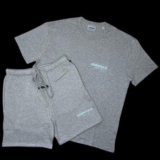 FEAR OF GOD ESSENTIALS HEATHER OATMEAL CORE COLLECTION SHORT SET