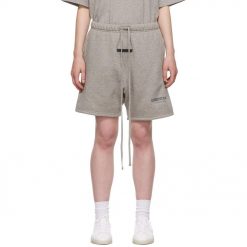 FEAR OF GOD ESSENTIALS HEATHER OATMEAL CORE COLLECTION SHORTS