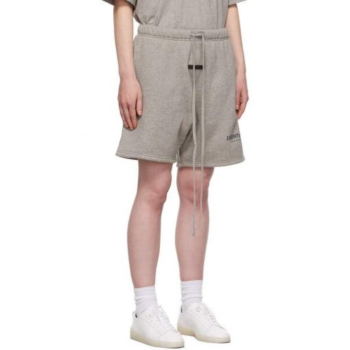 FEAR OF GOD ESSENTIALS HEATHER OATMEAL CORE COLLECTION SHORTS