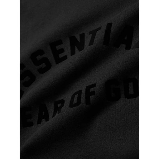 FEAR OF GOD ESSENTIALS JET BLACK ARCH LOGO HOODIE SS23