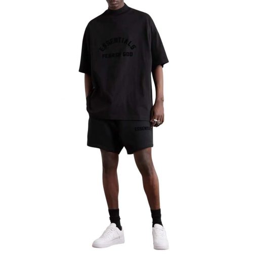 FEAR OF GOD ESSENTIALS JET BLACK SHORTS SS23