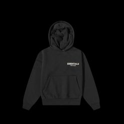 FEAR OF GOD ESSENTIALS KIDS BLACK STRETCH LIMO HOODIE SS22