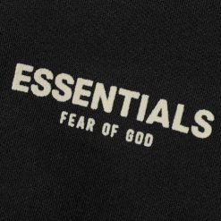 FEAR OF GOD ESSENTIALS KIDS BLACK STRETCH LIMO HOODIE SS22