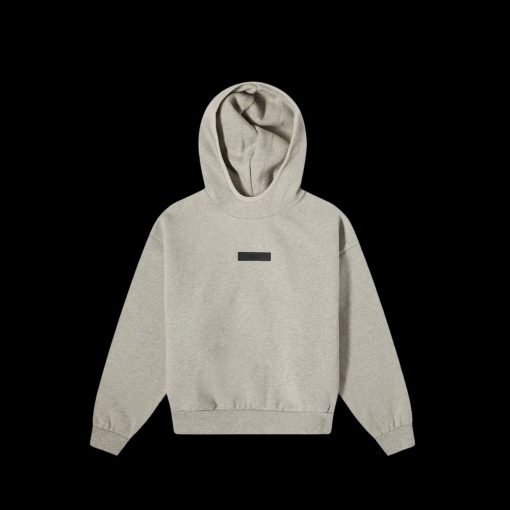 FEAR OF GOD ESSENTIALS KIDS DARK HEATHER OATMEAL TAB HOODIE SS24