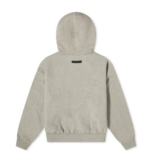 FEAR OF GOD ESSENTIALS KIDS DARK HEATHER OATMEAL TAB HOODIE SS24