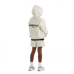 FEAR OF GOD ESSENTIALS KIDS LIGHT HEATHER OATMEAL HOODIE SS22